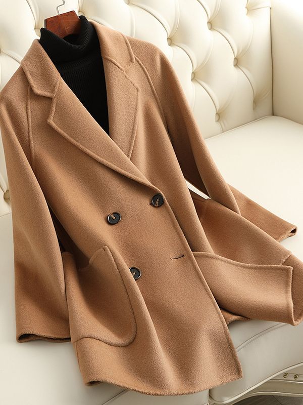 Picture of Double-Sided Cashmere Outwear for Women, Mid-Length, Short, 2025 Autumn and Winter New Style, Small Fragrant Style Wool Outwear for Women Wholesale