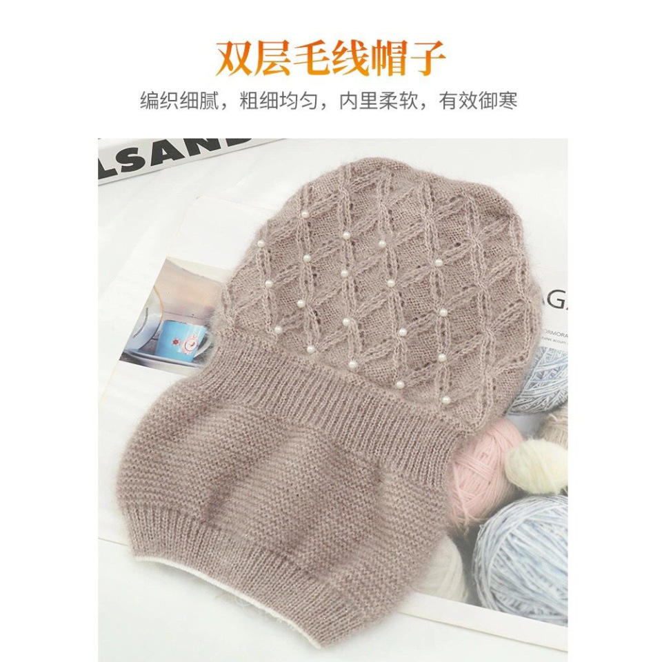 Picture of New Thickeneded Squirrel Velvet Warm Pile Hat K-Style Versatile Winter Large Head Circumference Ear Protection Knitted Woolen Hat for Women