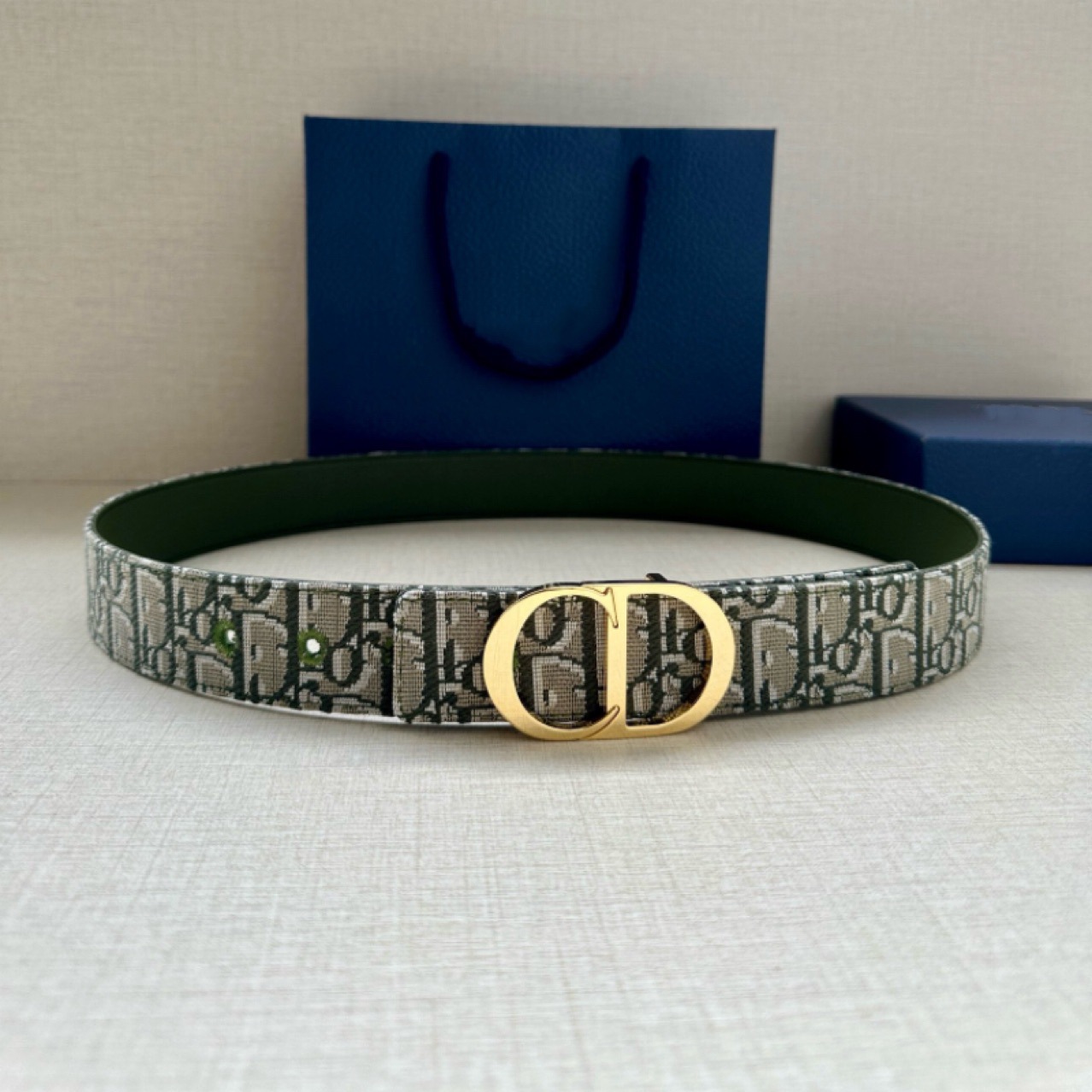 in stock generation hair lovers belt double-sided cd buckle printed genuine leather trendy men's belt high-end niche all-match pants belt
