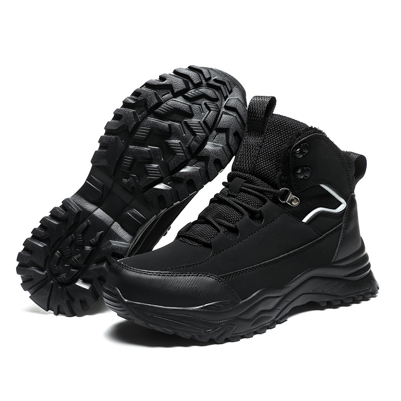 Hiking Shoes Men's High-top Cross-border Men's Outdoor Shoes fleece-lined Warm Winter Sports Training Men's Shoes climbing