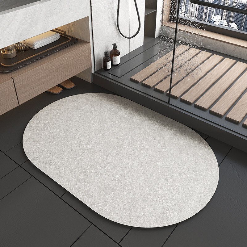 Picture of Diatomite Cushion Bathroom Mat Toilet Quick-drying Household Water-absorbing Mat Toilet Non-slip Foot Mat Carpet Door Mat