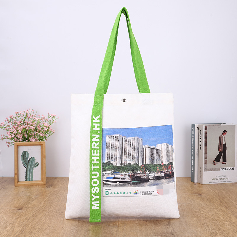 Fashion canvas bag cotton bag green shopping bag canvas bag wholesale can add logo gift clothing tote bag