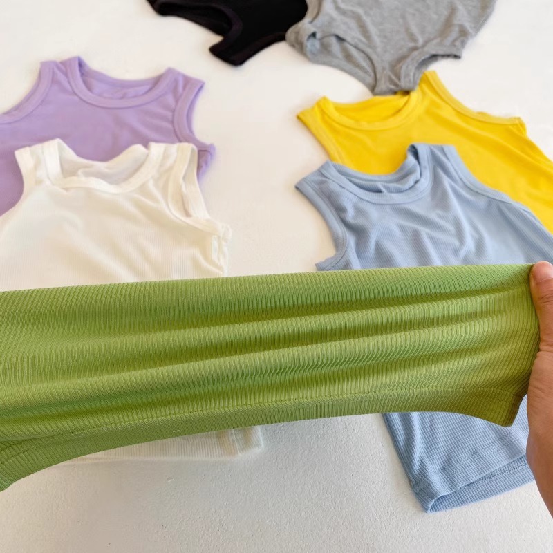 Picture of Children's Vest Modal Summer Thin Outer Wear Seamless Mask T-Shirt Baby Boys and Girls Bottoming Tops for Men