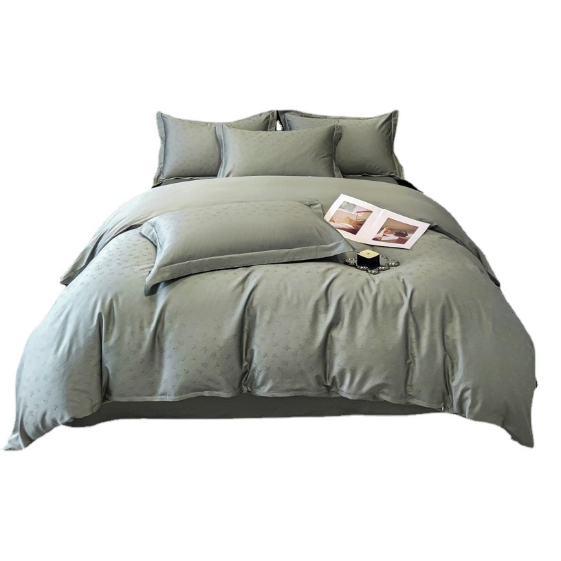 Light Luxury High-grade 200 Xinjiang Long-staple Cotton Four-piece Set Satin Jacquard Pure Cotton Bedding Bed Sheet Bed Sheet