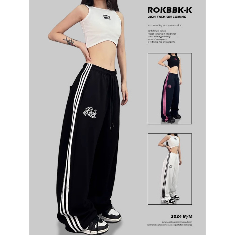 Harajuku 2025 New Casual Korean Cloth Korean Street Dance Fashion Brand Line Crown Embroidery Jazz Dance Sports Women's Fashion