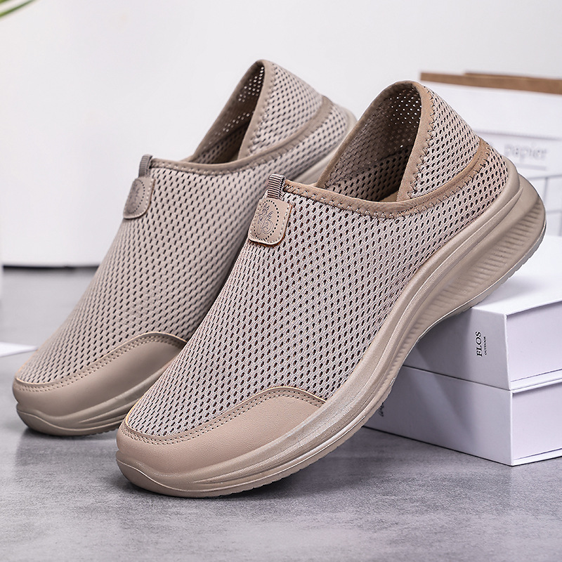 Men's Shoes Summer New Breathable Mosquito Repellent Shoes Slip-on Old Beijing Cloth Shoes Casual Comfortable Lovers Dad Shoes