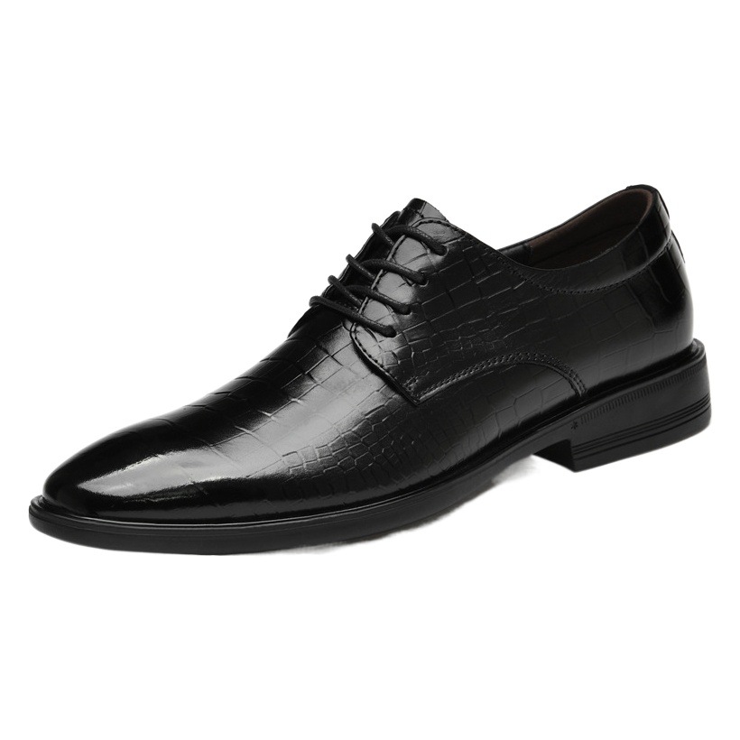 2108 men's shoes commercial formal leather shoes business casual shoes spring low-top crocodile pattern cowhide pointed toe European and American gentleman shoes