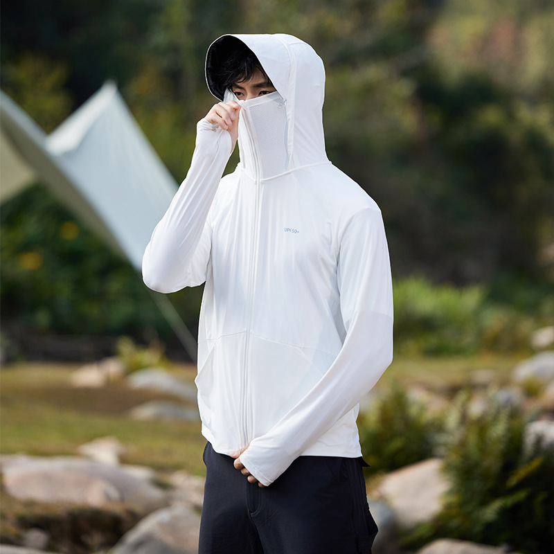 Picture of A Certain Banana Black Rubber Brim Sun Protection Clothing Women's Shawl Upf50+ Cloud Original Yarn Breathable Hand Protection Loose Sun Protection Clothing