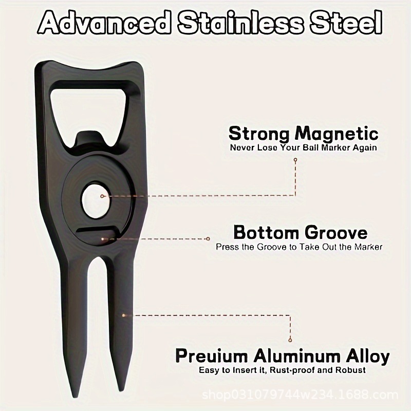 Golf Green Fork Detachable Metal Ball Marker Bottle Opener Ball Fork Golf Course Ball Position Marker Golf Accessories