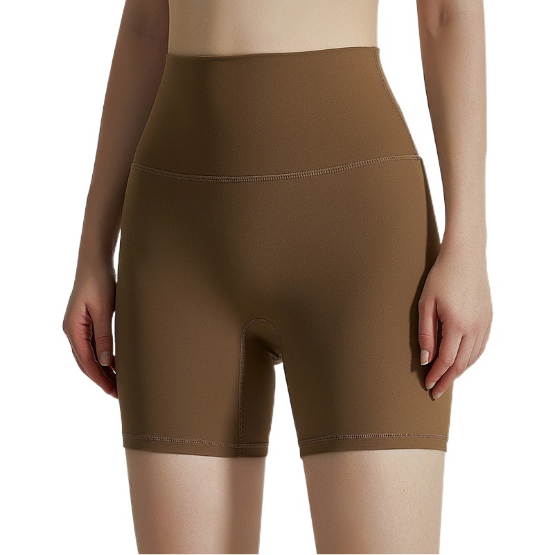 Chuanton Yoga Pants Three-Point Pants Nude Tight Running Cycling Sports Outerwear High Waist Hip Lifting Fitness Shorts Women's Summer