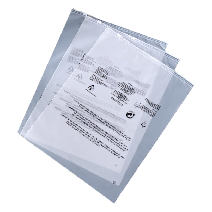 Spot Pe Transparent Warning Zipper Bag Spanish Temu Cross-Border Amazon Warning Clothing Packaging Bag