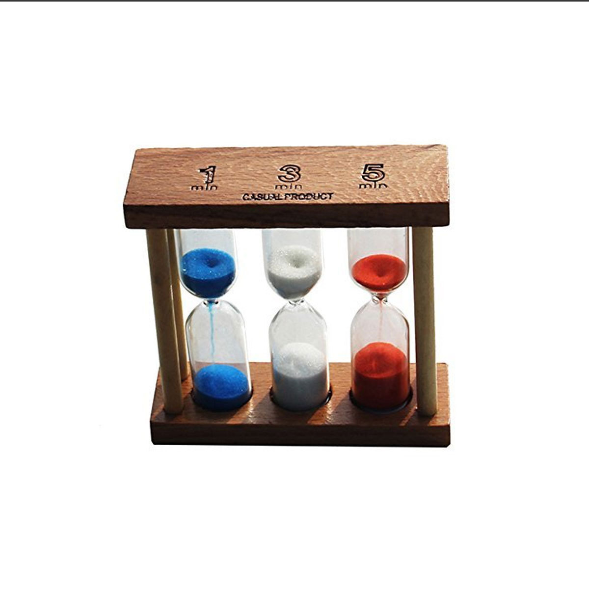 Picture of Silver Hachglass 1+2+3+4+5 minutes Combination Timer Wooden Hourglass Crafts Creative Tea Set Ornaments