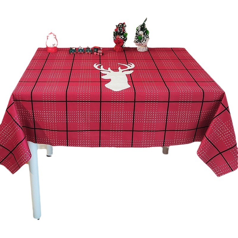 Cross-border Christmas tablecloth holiday atmosphere party photography background cloth coffee table decoration cover cloth dining table tablecloth customization