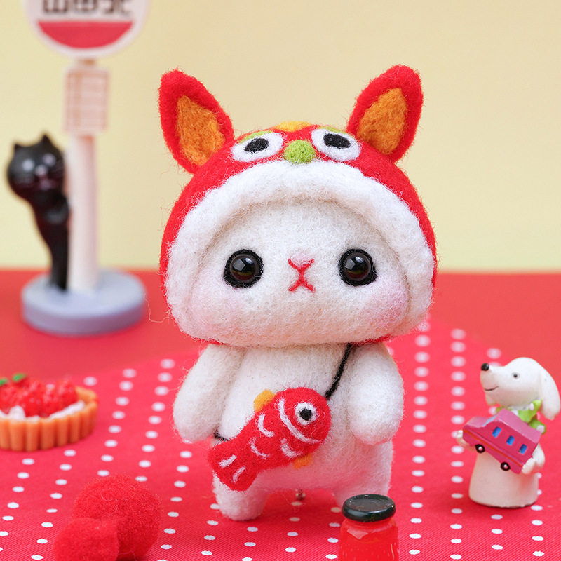 Picture of Little White Rabbit adult handmade diy creative gift hands-on sewing homemade material package wool felt pokes