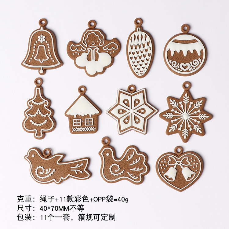 Picture of 2024 New Christmas Tree DIY Pendant Gingerbread Man Twelve Source Manufacturer Christmas Scene Arrangement Pendant