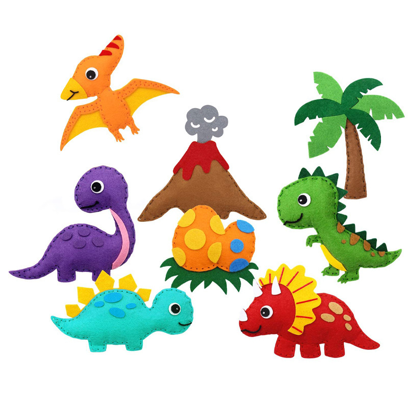 DIY Sewing Felt Plush Animal Art Kit Kids Sewing suit Felt Toy Dinosaur suit
