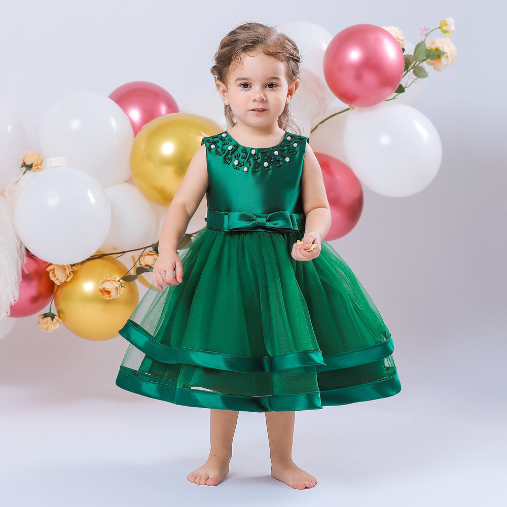 ins Dress baby baby Girl Dress baby Princess Dress Dress Bow baby Year Old Girl Dress