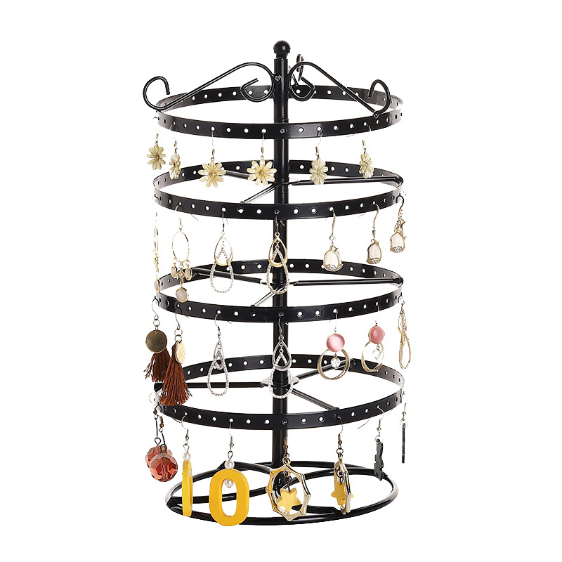 Picture of Iron Rotating Earring Rack Home Storage Jewelry Rack Earring Rack Desktop Stall Earring Rack Jewelry Display Rack