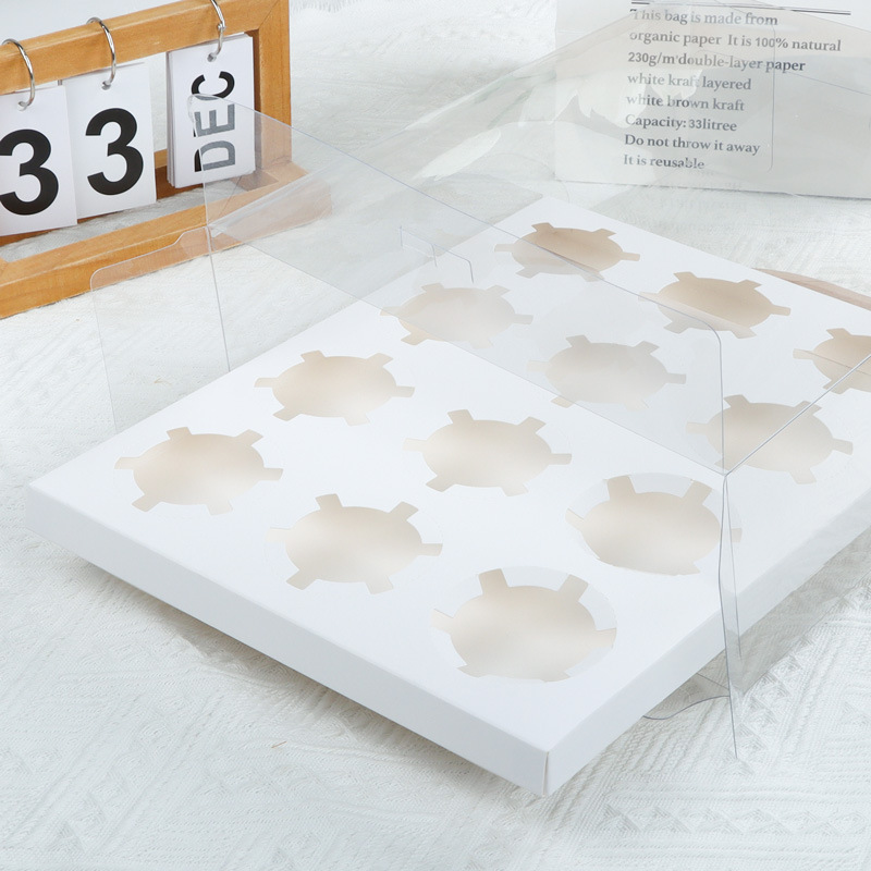 Picture of Spot transparent cup cake box 4 grain 6 grain 12 grain Maffen cup cupcake packaging box wholesale
