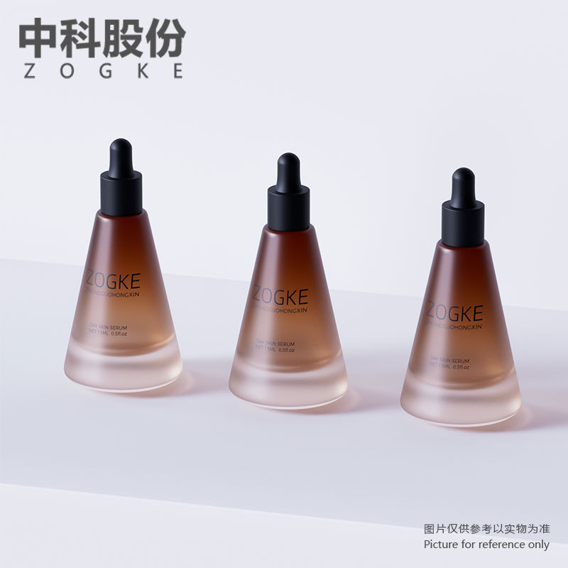 Picture of New in stock 15ml Frosted Tea Conical Bottle Thick Bottom Spray Bottle Dropper Essential Oil Perfuse Bottle Essence Bottled