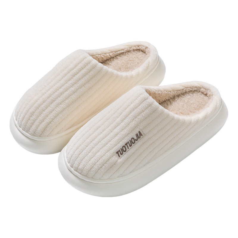 Slippers Eva Deodorant New Style Home Daily Use Cotton Slippers Non-Slip Warm Outer Wear Thick-Soled Furry Slippers