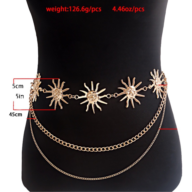 Europe and the United States foreign trade atmosphere metal waist chain summer cross-border new fashion hot girl body chain dress belt