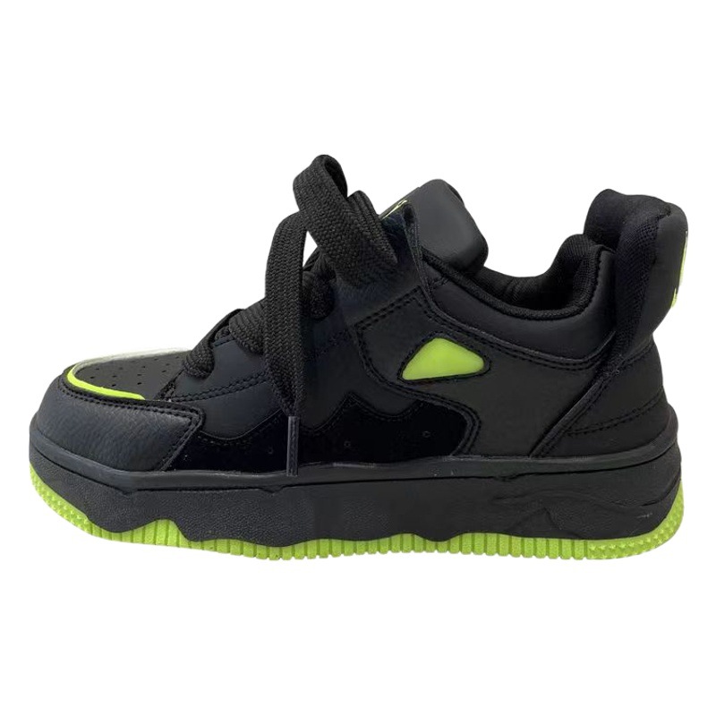 National fashion niche design personalized black tail puff shoes men's and women's trendy skate shoes