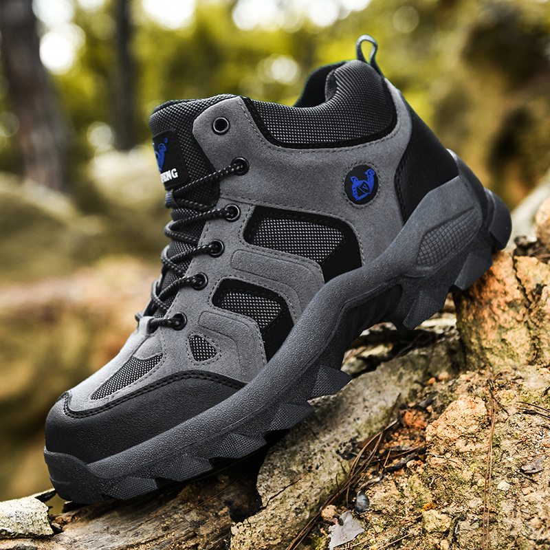 Fall 2023 men's cross-border plus size New platform non-slip wear-resistant non-lace outdoor off-road hiking shoes wholesale