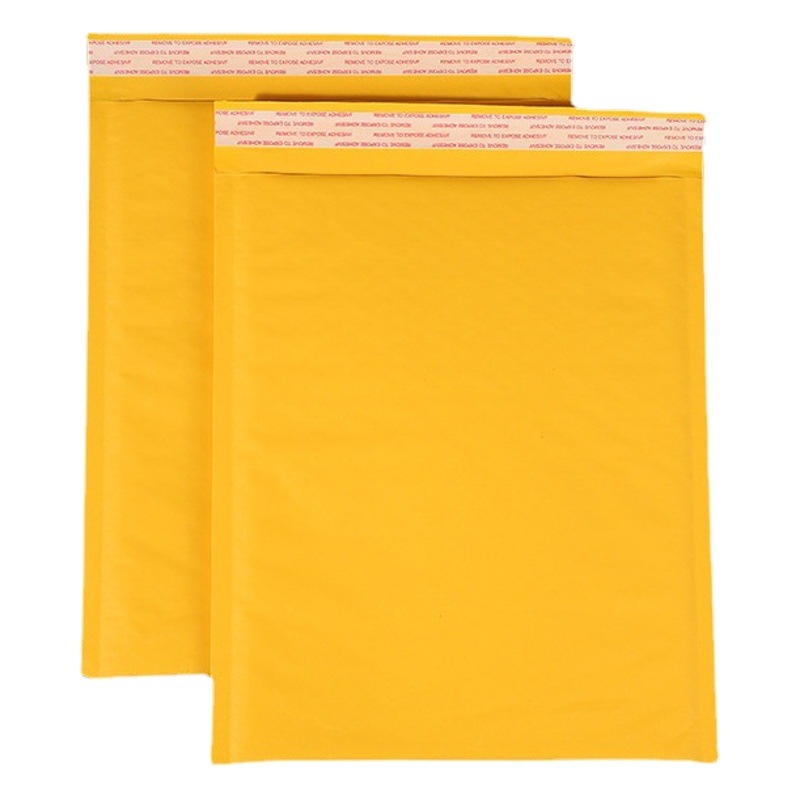 Thickened yellow Kraft Paper Bubble Bag shock absorption anti-fall bubble envelope bag clothing book packaging bubble bag wholesale