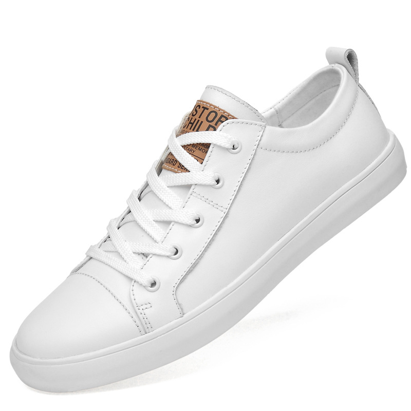 Picture of The first layer of leather board shoes men's shoes winter 2021 new soft leather soft bottom small white shoes casual sports shoes men's trendy shoes