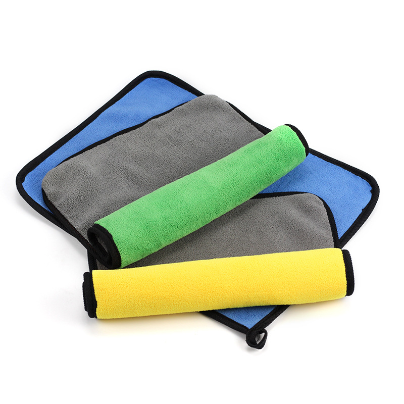 Picture of Wholesale high density coral fleece car towel 800 flat absorbent quick-drying car wash towel lint-free housekeeping cleaning towel