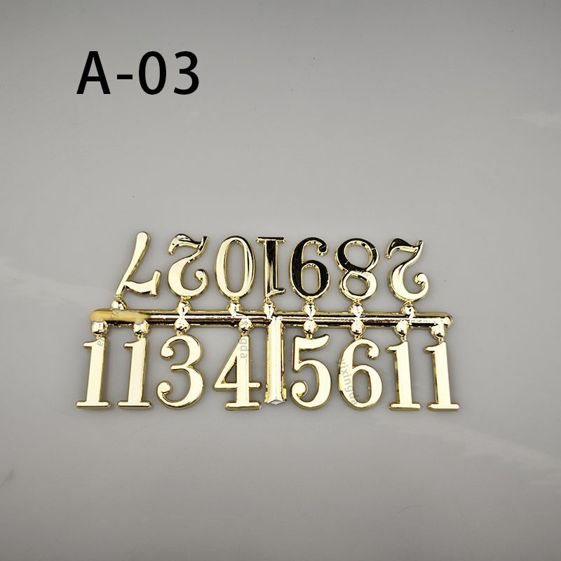 Picture of in stock Direct Supply 3CM Clock Digital Arabic Gold Silver Black Three Color Electroplated Clock Accessories Letter Number