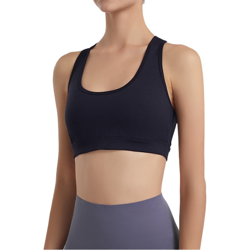 European and American New Rear Buckle Adjustable Sports Bra Women's Naked Yoga I-Shaped Beauty Back Fitness Shockproof Underwear