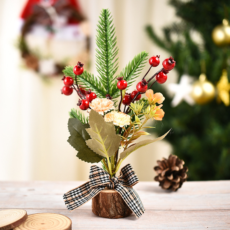 Picture of Christmas tree decoration small ornaments window mini Christmas tree gifts Christmas table small Christmas tree decorations