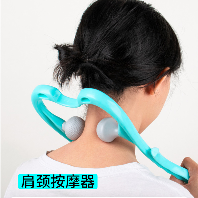 Haoshufu Manual Cervical Spine Massager Handheld Neck Clamp Roller Kneading Neck Massager Shoulder and Cervical Spine Massager