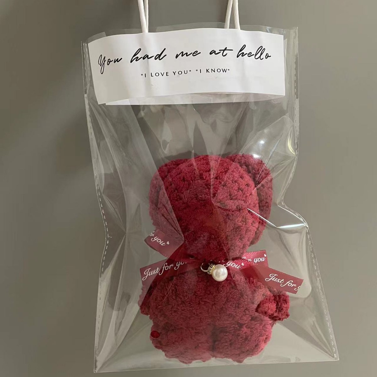 Picture of Coral Fleece Cute Bear Square Bridesmaid Best Man Accompanying Gift Opening Ceremony Shop Gift Pineapple Small Towel