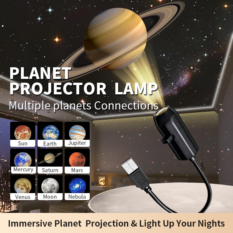 Cross-Border Popular Starry Sky Lamp Moon Lamp Bedroom Creative Led Night Light Logo Projection Lamp Popular Background Light