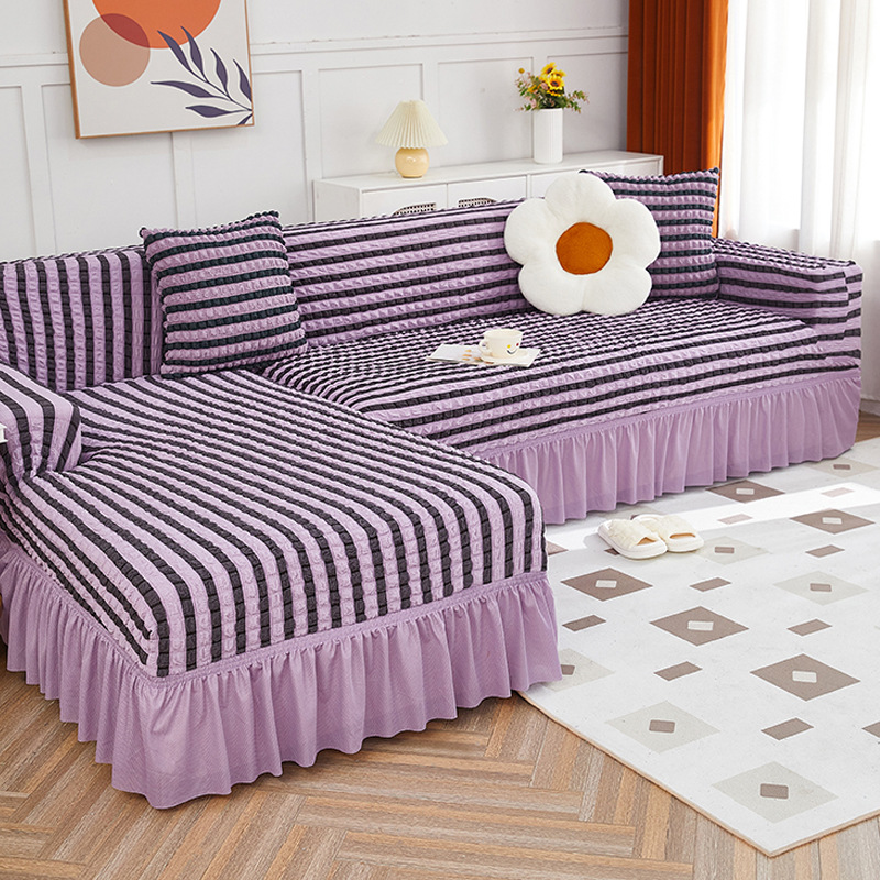 Picture of Thickened stretch seersucker lace sofa cover cover for imperial concubine single double combination sofa cover all-inclusive non-slip
