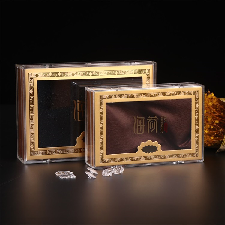 Gilding printing sea cucumber gift box creative lid plastic transparent box acrylic health care box