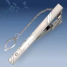 Picture of Metal tie clip men's suit chain 140 simple flower type business atmosphere with drill tie clip