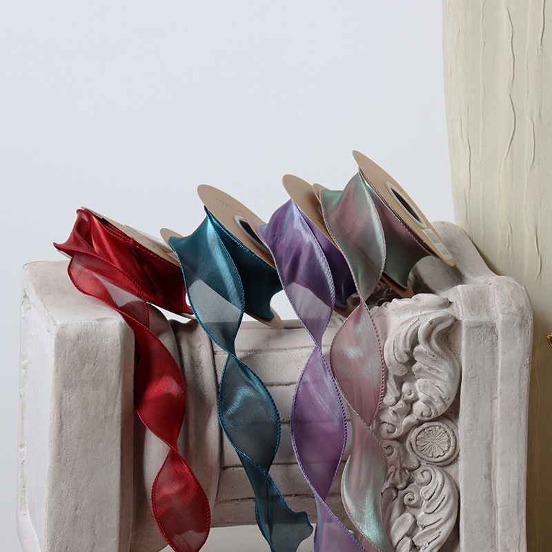 Breeze thick silk texture pearlescent fishtail yarn ribbon bouquet cake decoration DIY hair accessories bow packaging