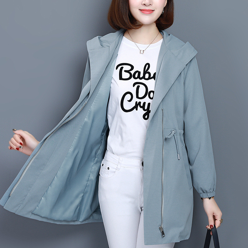Picture of Casual Waist Slimming Coat Women's 2024 Spring and Autumn Korean Style plus size Loose Middle-aged Mother's Age-reducing Mid-length Coat
