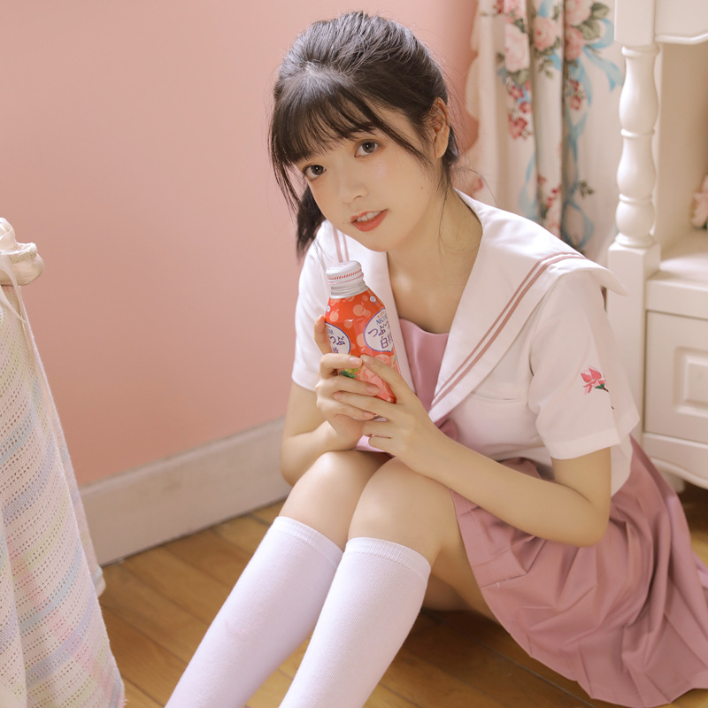 Picture of Japanese Sailor Suit Orthodox Soft Girl JK Uniform Skirt Red Magnolia Japanese Long Sleeve Middle Service Internet Celebrity Student Suit