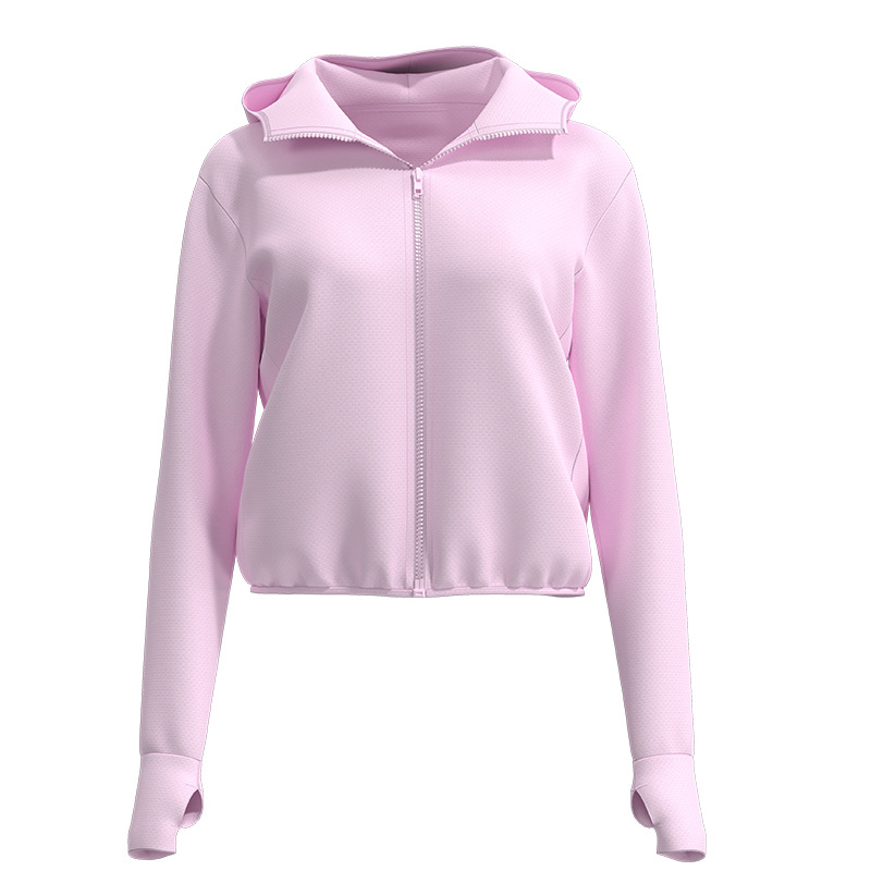 Picture of Juyitang 2025 Spring and Summer New Outdoor Cycling Pure Color Hooded Zipper Breathable Anti-Uv Thin Sun Protection Clothing