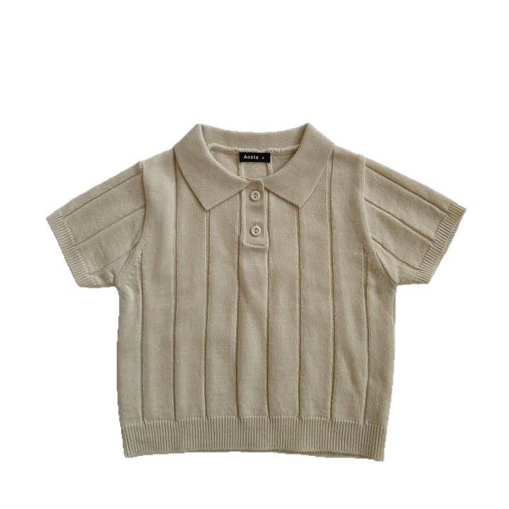 Picture of Korean Style 2025 Spring and Summer Baby Knitwear Thin Summer Top Lel Children's Pullover Polo Shirt