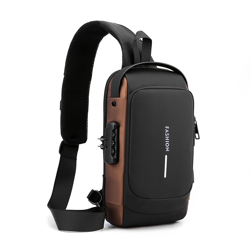 Picture of Chest Bag Men's 2024 Amazon New Multi-functional Anti-theft Combination Lock Shoulder Bag Men's Fashionable Crossbody Bag