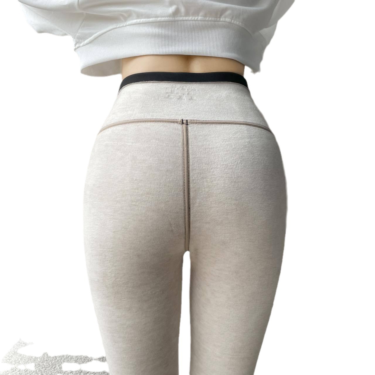 Picture of New Cashmere Protein Shark Barbie Pants Women's Outer Wear Autumn and Winter fleece-lined Thickened High Waist plus size Yoga Tight