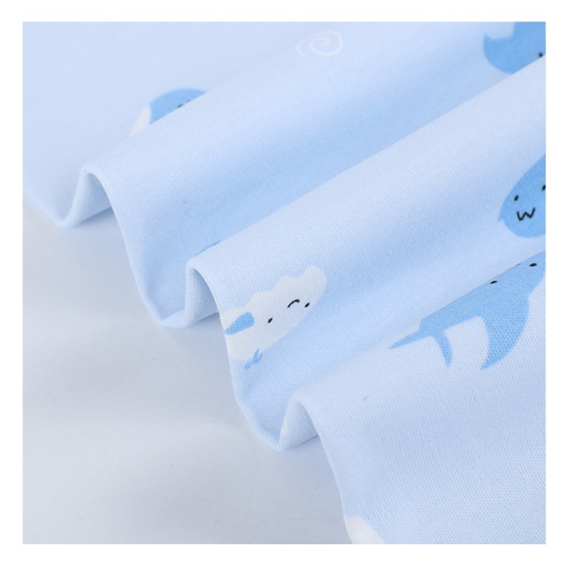 Ready Stock Polyester Cotton Wool Printed Fabric Knitted Cotton Wool Double-Sided Fabric Baby Sleeping Bag Cover Blanket Home Clothes Fabric