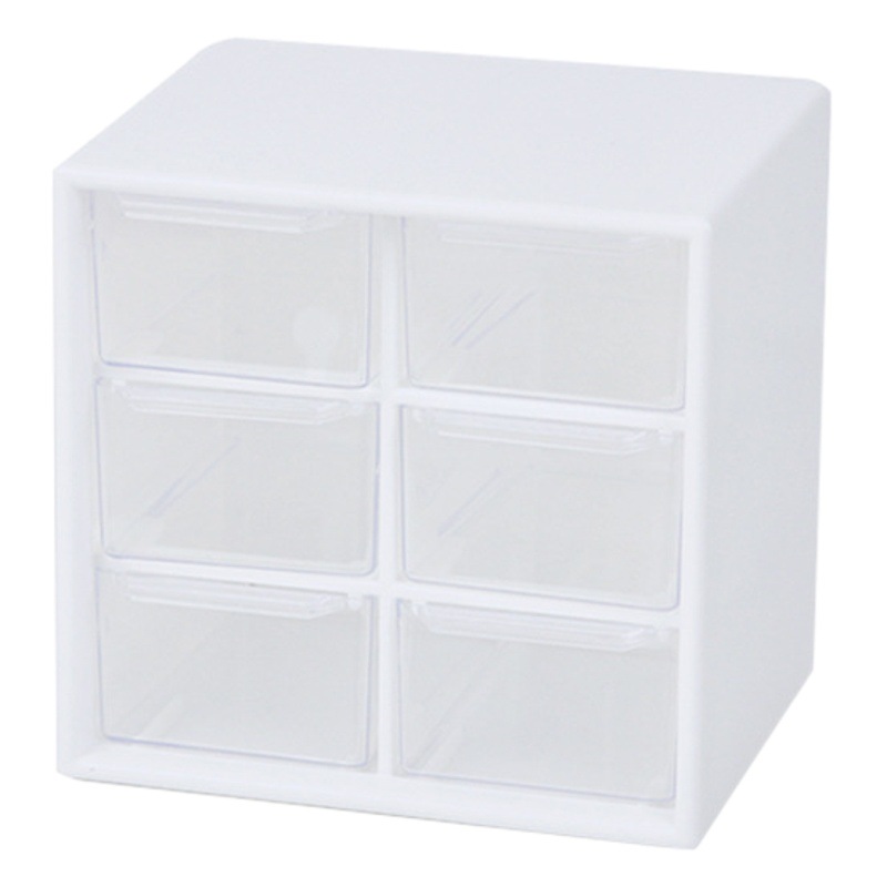 Student Dormitory Dust-proof Jiugongge Six Palace Small Drawer Jewelry Storage Box Dormitory Desktop Stationery Jewelry Hand Account