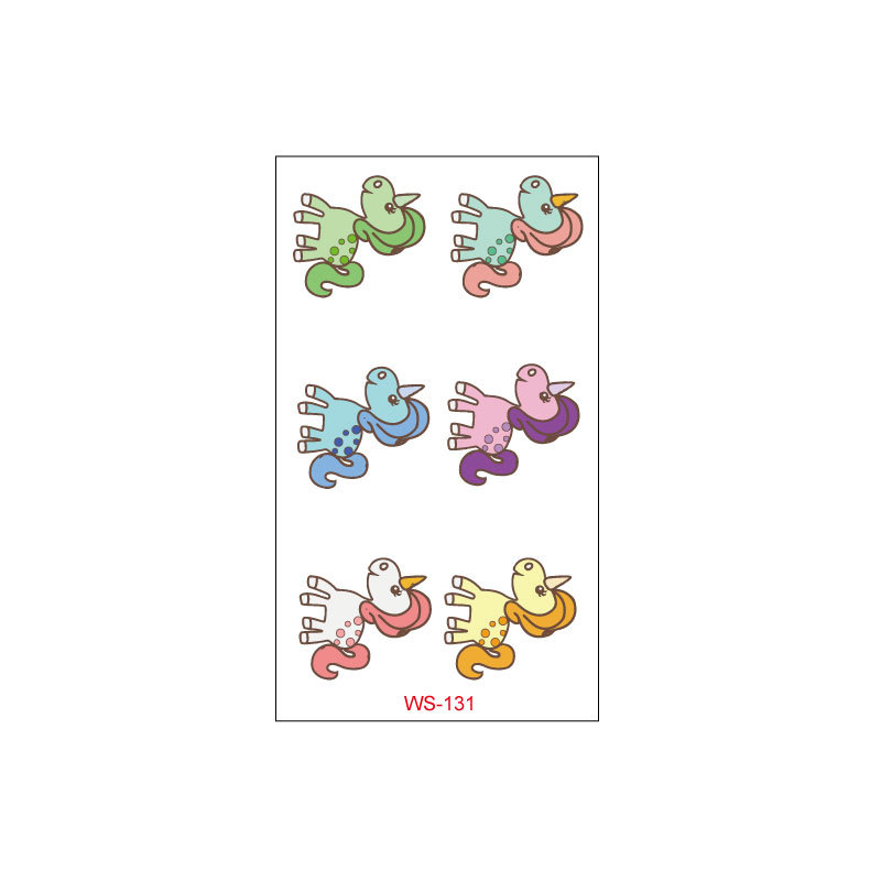 Picture of Unicorn Tattoo Sticker Original Children's Cute Cartoon Doll Birthday Rainbow Little Pegasus Waterproof Temporary Sticker